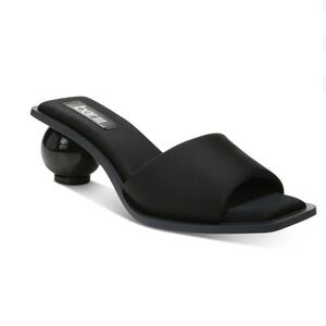 BAR III Womens Black Padded Cayymen Sculpted Heel Slip On Heeled Sandal 5.5